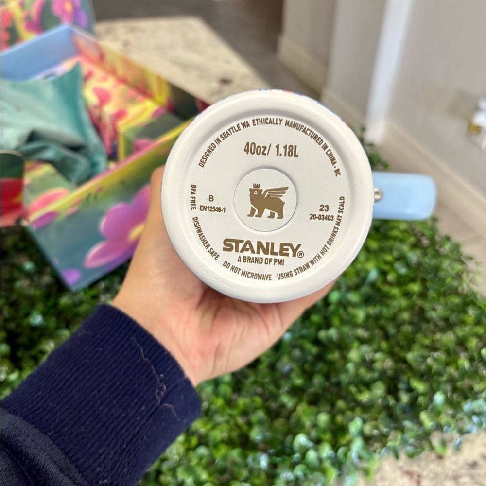 Customized Stanley Light Blue Tumbler with Stitch and Heart Design - Picture 4 of 6